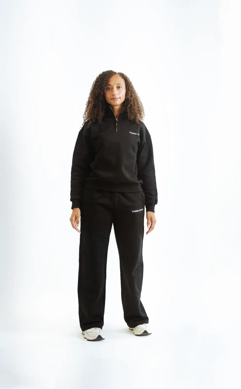 Women's Quarter Zip Set - Black